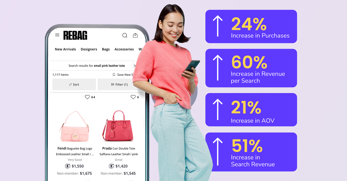 eCommerce online shopping revenue increase for Rebag, a luxury retailer